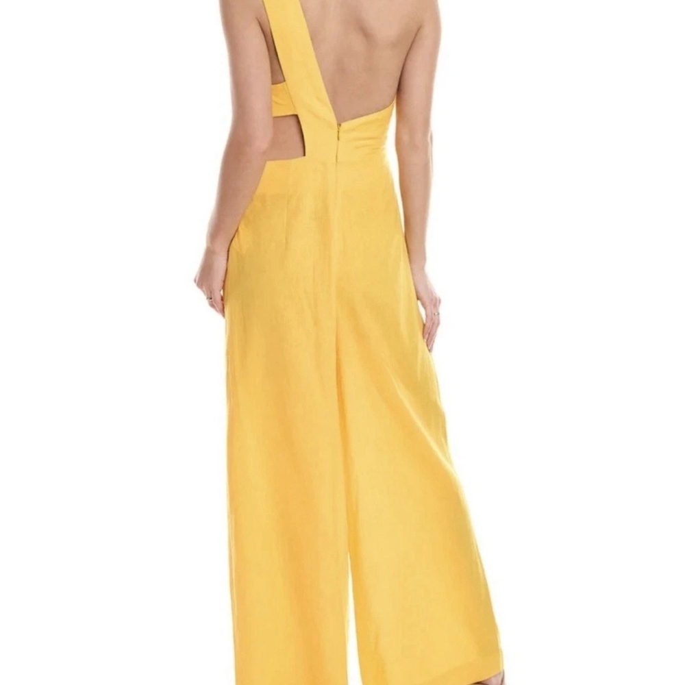 Yellow One-Shoulder Jumpsuit - Picture 2 of 6